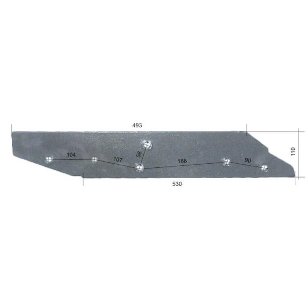 278077L Płoza długa Do pługa KUHN stal HARDOX 500